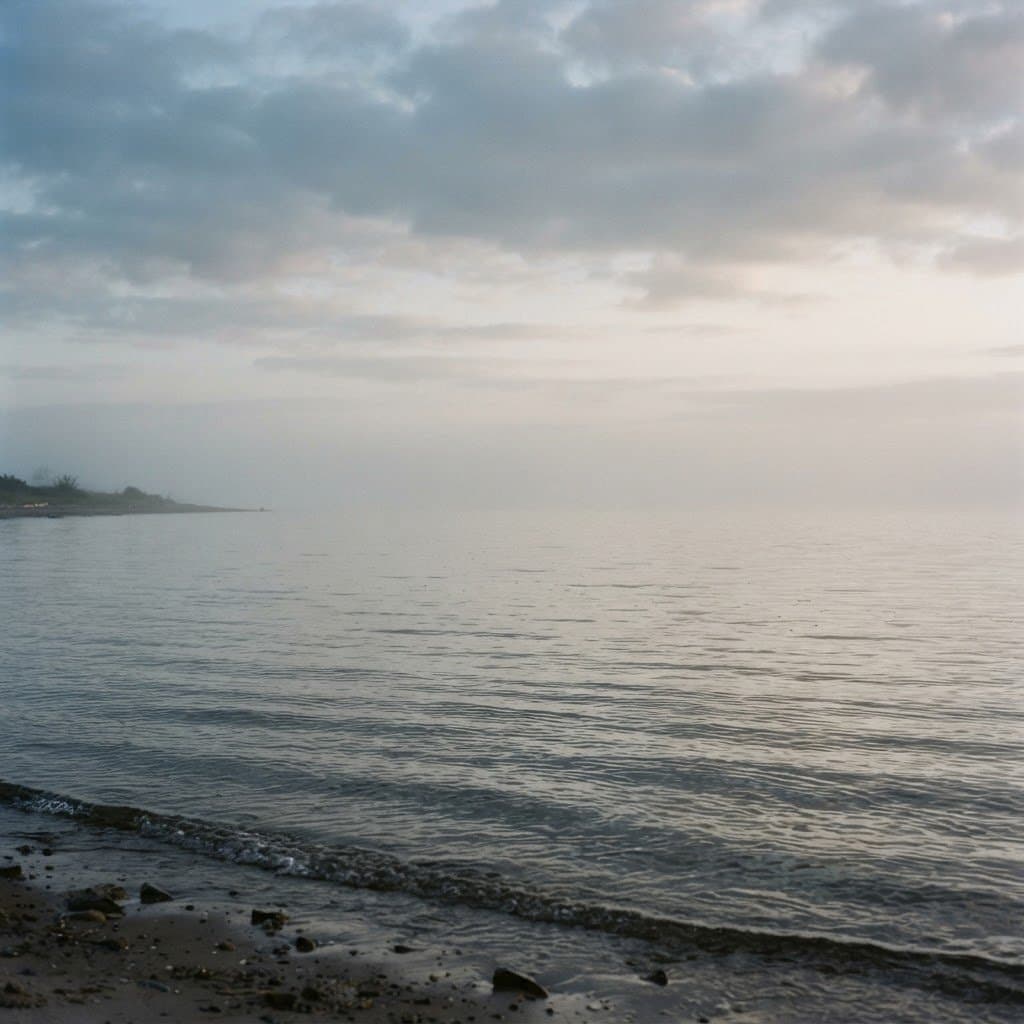 Calm water on Long Island Sound at morning light