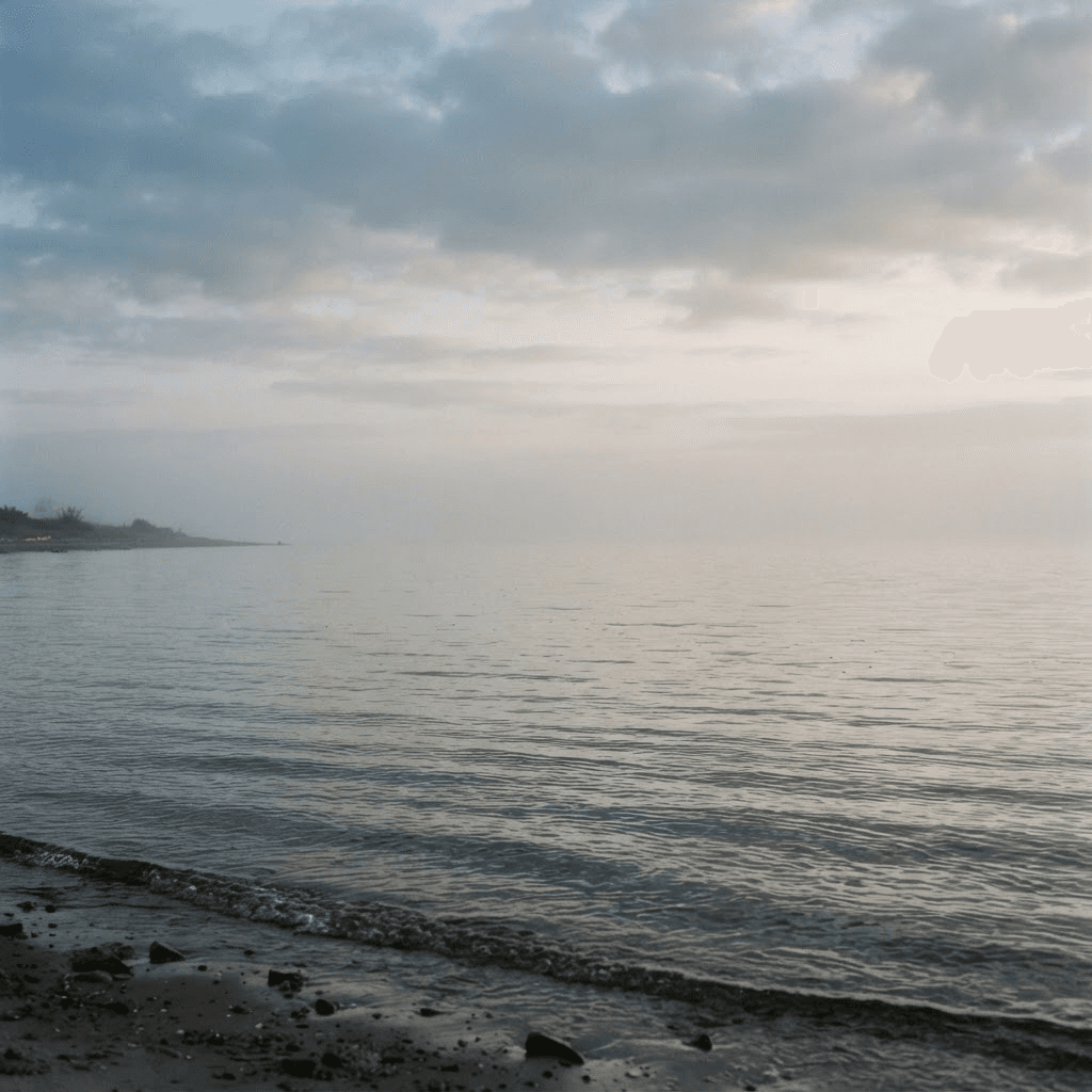 Calm water on Long Island Sound at morning light